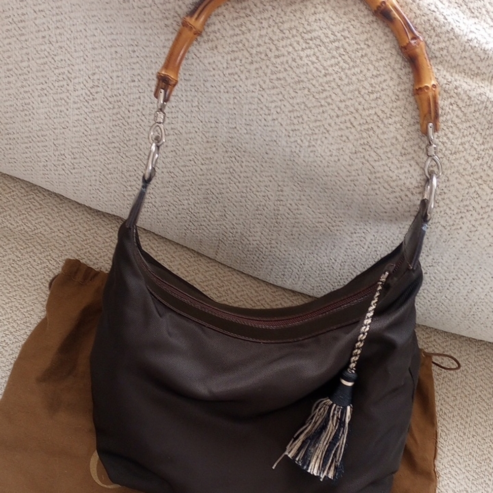 Gucci Dark Brown Leather Hobo Bag with Bamboo Handle - Picture 11 of 11